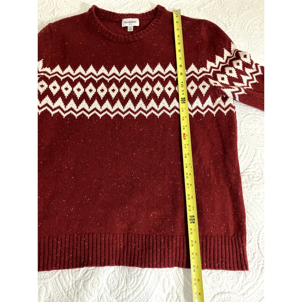 Goodfellow & Co Fair Isle Men's XL Sweater Burgundy/Red Ski Warm Knit Alpine - Picture 5 of 8